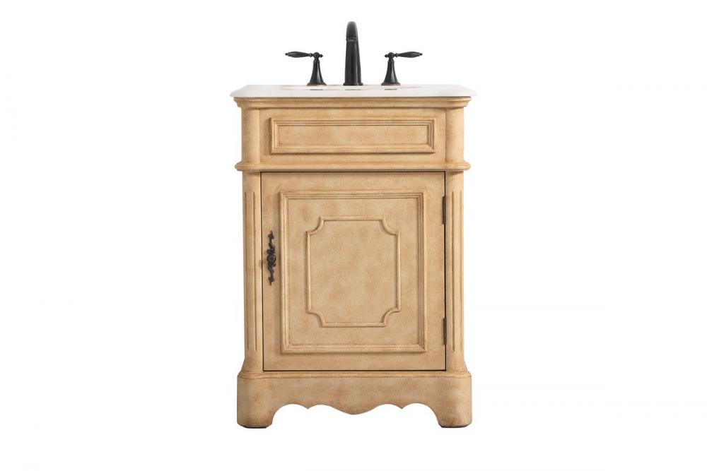 24 Inch Single Bathroom Vanity in Antique Beige