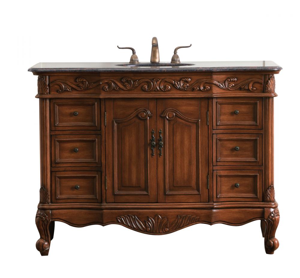 48 In. Single Bathroom Vanity Set in Teak