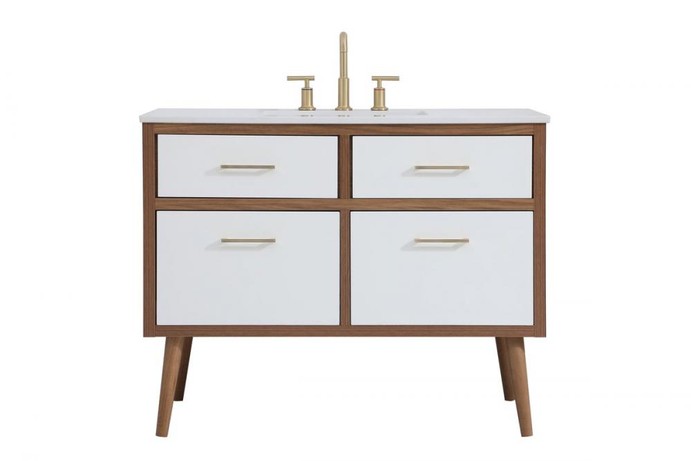 42 Inch Bathroom Vanity in White