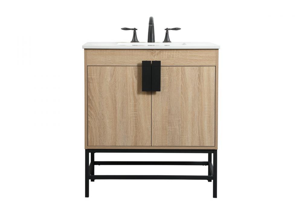 30 Inch Single Bathroom Vanity in Mango Wood