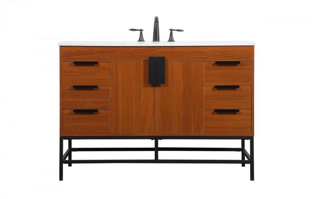 48 Inch Single Bathroom Vanity in Teak