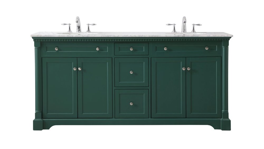 72 Inch Double Bathroom Vanity Set in Green