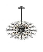 Elegant 2550D36BK - Vera 36 inch crystal starburst oval pendant in black