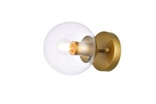 Elegant LD2450BR - Mimi six inch dual flush mount and bath sconce in brass with clear glass