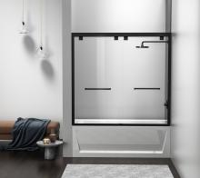 Elegant TD333-6060MBK - Semi-frameless Tub Door 60x60 Matte Black