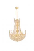 Elegant V8949D30G/RC - Corona 24 Light Gold Chandelier Clear Royal Cut Crystal