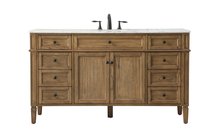 Elegant VF12560DW - 60 Inch Single Bathroom Vanity in Driftwood