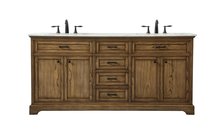 Elegant VF15072DDW - 72 Inch Double Bathroom Vanity in Driftwood