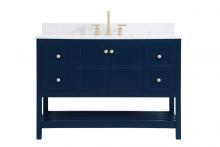 Elegant VF16448BL-BS - 48 inch Single Bathroom Vanity in Blue with Backsplash