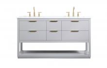 Elegant VF19260DGR - 60 Inch Single Bathroom Vanity in Grey