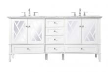 Elegant VF30272DWH - 72 Inch Double Bathroom Vanity Set in White