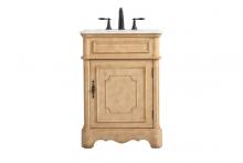 Elegant VF30424AB - 24 Inch Single Bathroom Vanity in Antique Beige