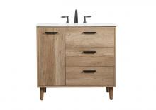 Elegant VF47036NT - 36 Inch Single Bathroom Vanity in Natural Oak