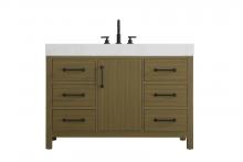 Elegant VF60648MCB - 48 inch Single Bathroom Vanity In Chestnut Brown