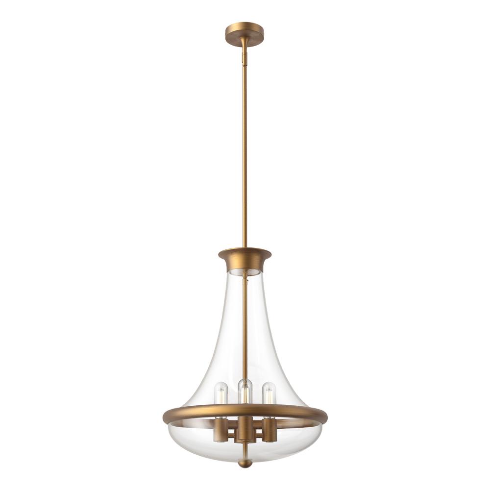 Marcel 18-in Aged Gold 4 Lights Pendant