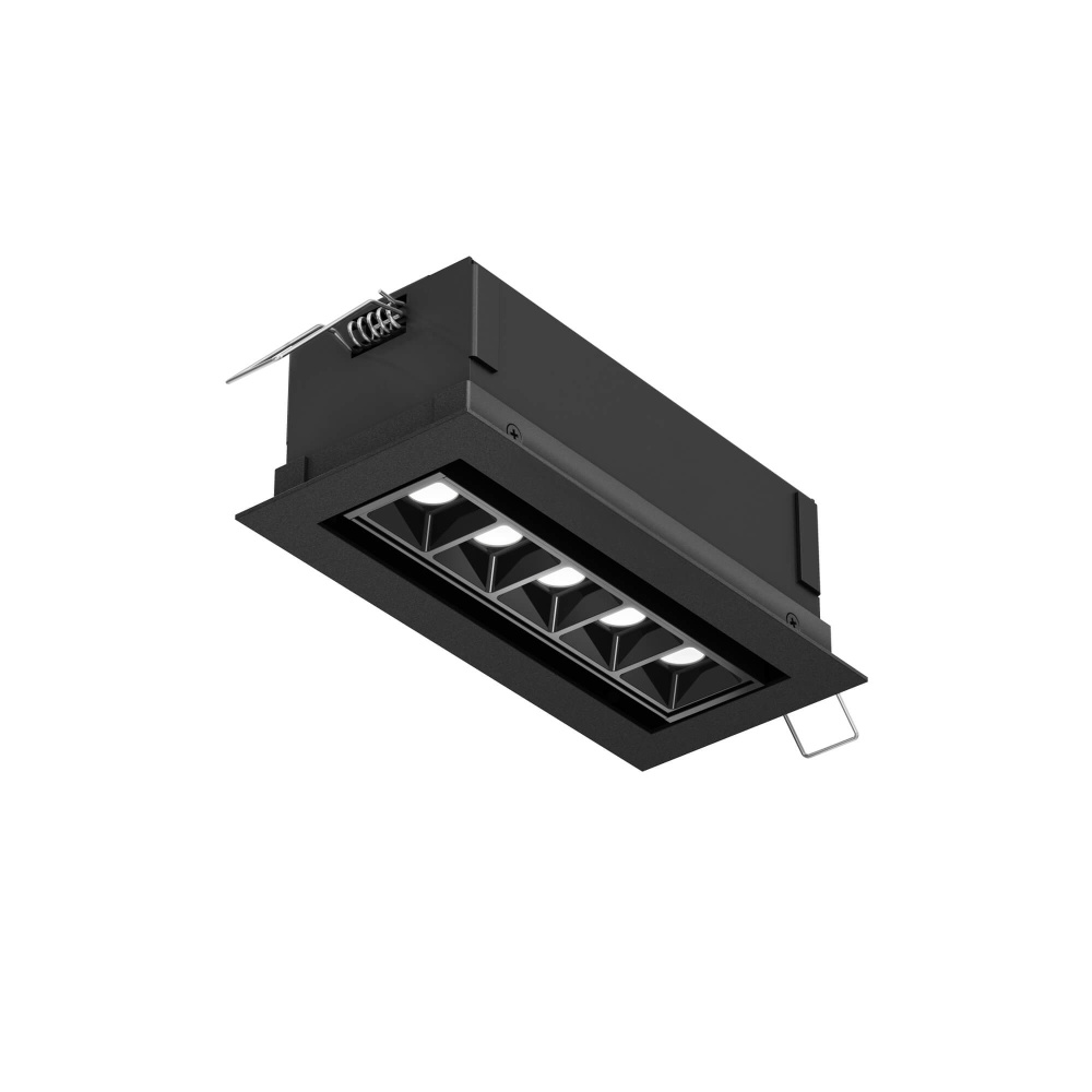 Recessed 5CCT linear with 5 mini swivel spot lights