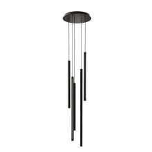 Dals PDLED120-5-BK - 5 Light Round CCT LED Duo-Light Cylinder Pendant Cluster