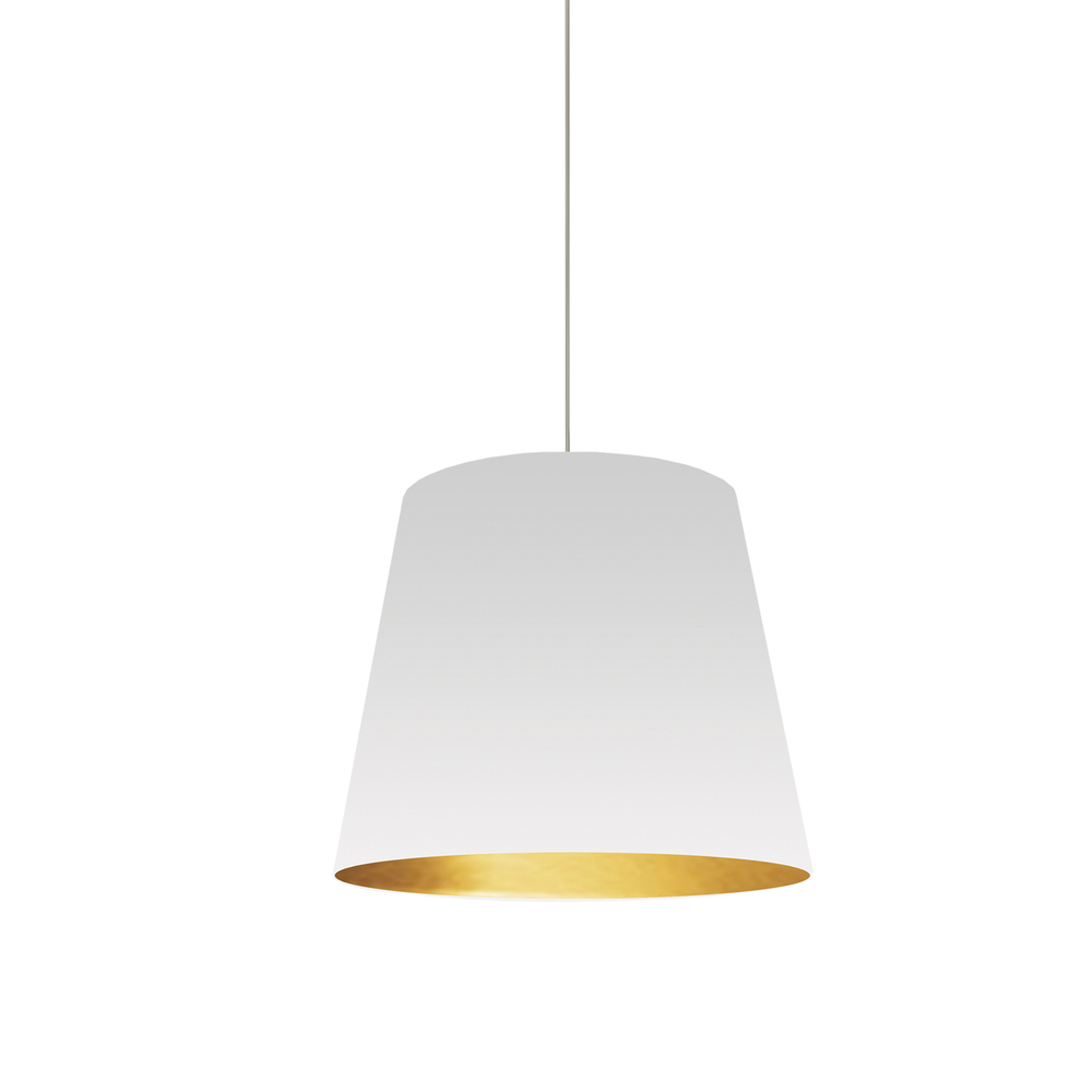 1LT Oversized Drum Pendant, Small - Wht/Gld