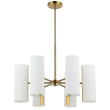 Dainolite CEA-246C-AGB - 6LT Chandelier, AGB w/ Opal Glass