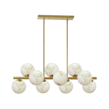Dainolite GVA-3110HP-AGB - 10LT Horizontal Pendant, AGB w/ Faux Alabaster