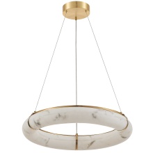 Dainolite RBN-2360LEDP-AGB-ALB - 56W Pendant, Aged Brass w/ Faux Alabaster