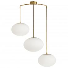 Dainolite RCL-323P-AGB - 3LT Pendant, AGB w/ WH Opal Glass