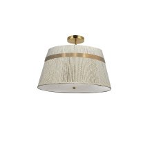 Dainolite SYV-153SF-AGB-NAT - 3LT Semi-Flush, AGB w/ Natural WH String Shade