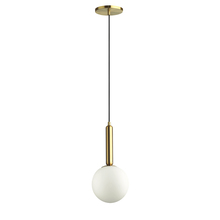 Dainolite TAR-61P-AGB-WH - 1LT Incandescent Pendant, AGB w/ WH Glass