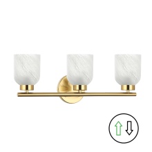 Dainolite VND-213W-AGB-ALB - 3 Light Vanity, Aged Brass w/ Faux Alabaster