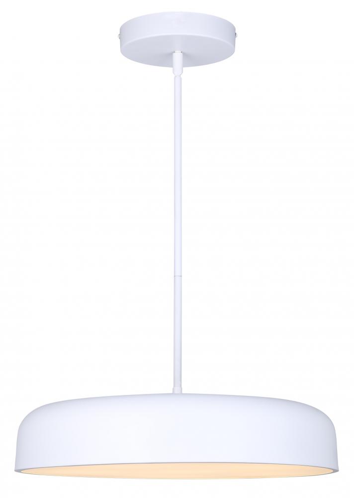 ZARIA 1 Light White Contemporary Chandelier with Integrated LED for Dining Rooms and Living Rooms