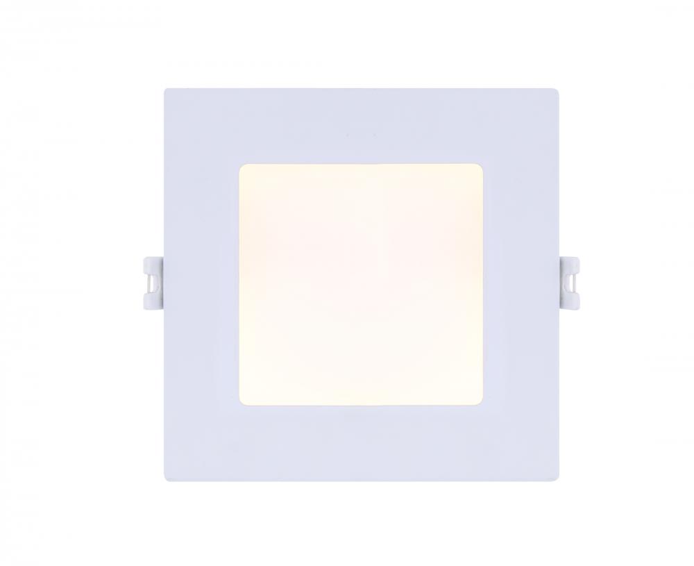 LED Recess Square Downlight, DL-4-9ER-WH-C -G-, 4 IN White Color Trim, 9W Dimmable, 3000K, 500 Lumen