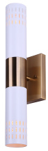 Canarm IWF2247B02GDW - GRACIE 2 Light Modern Wall Light Gold and Matte White Finish