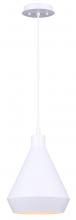 Canarm IPL1020A01WH - BYCK, IPL1020A01WH, MWH Color, 1 Lt Pendant, 60W Type A, 9" W x 13.5 - 61.5" H