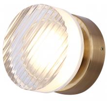 Canarm LWL297A05GD - BENNI 5.375 in. 1 Light Gold Integrated LED Wall Light with Clear Acrylic Shade