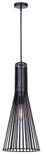 Canarm IPL1238A01BK24 - Elim 1-Light Rod Pendant, Matte Black Finish with 24-Inch Black Metal Shade