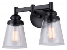 Canarm IVL1097A02BK - Declan 2 Light Vanity, Black Finish