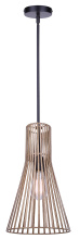 Canarm IPL1238A01BKB - ELIM Matte Black + Brushed Brown Color 1 Light Pendant