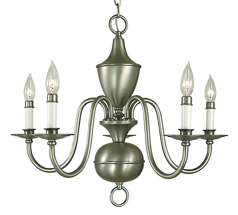 5-Light Antique Brass Jamestown Dining Chandelier