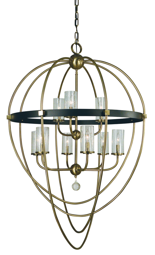 9-Light Antique Brass/Matte Black Margaux Chandelier