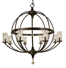 Framburg 1078 BN - 8-Light Brushed Nickel Compass Foyer Chandelier