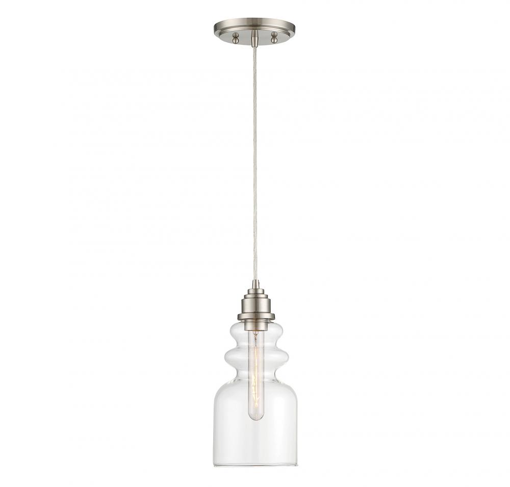 1-Light Mini Pendant in Brushed Nickel