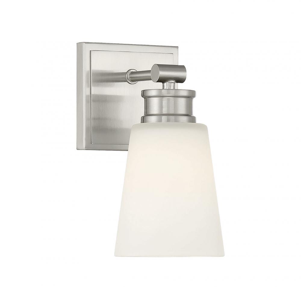 1-Light Wall Sconce in Brushed Nickel