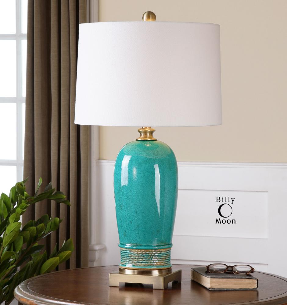 Uttermost Albertus Crackle Blue Table Lamp