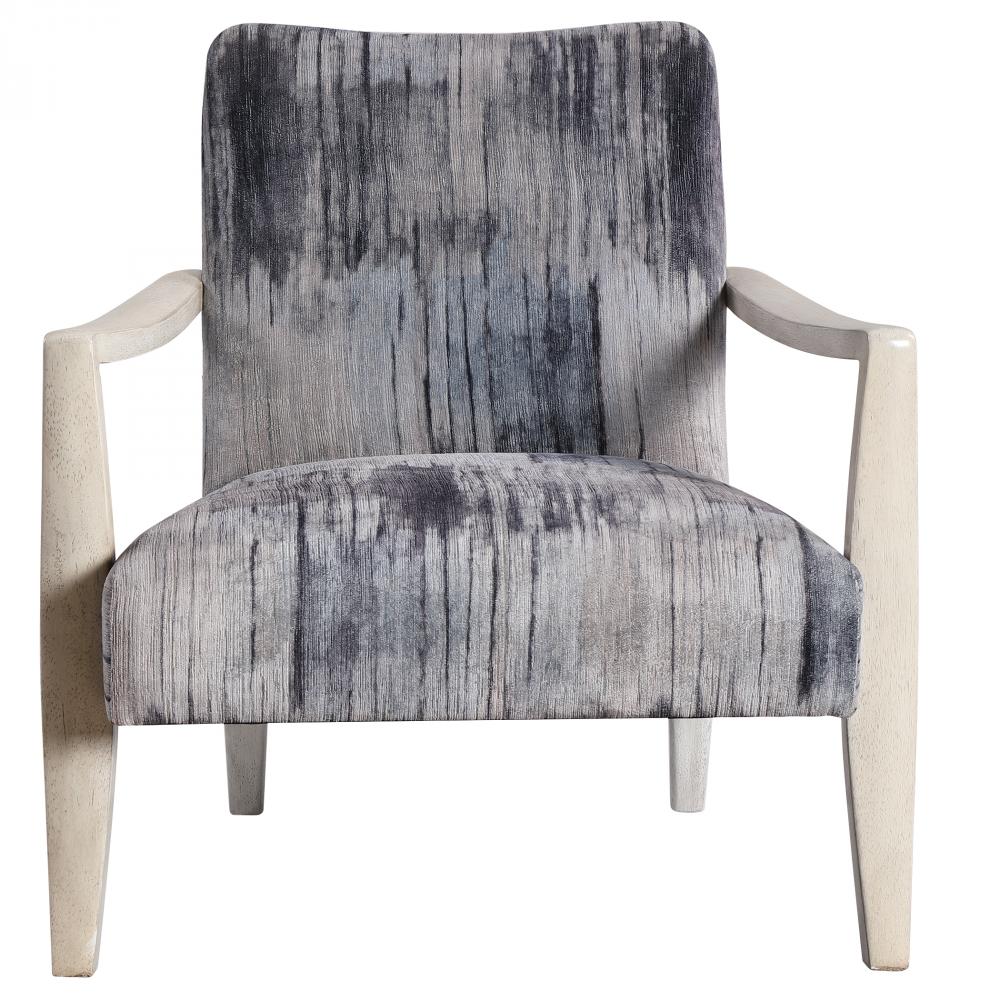 Watercolor Gray Chenille Accent Chair