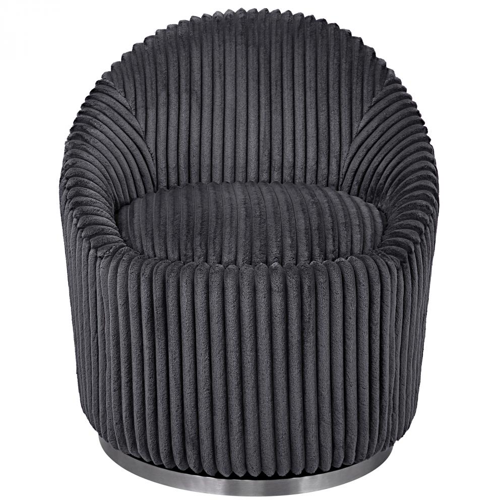 Crue Gray Fabric Swivel Chair