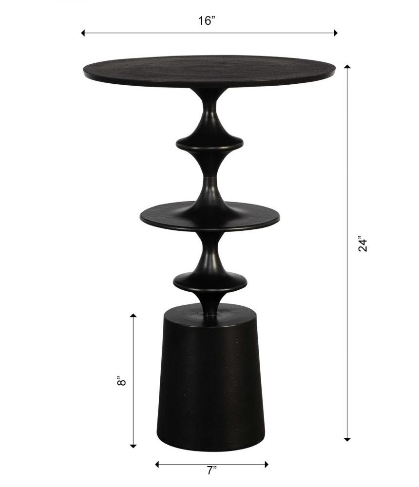 Flight Textured Black Accent Table