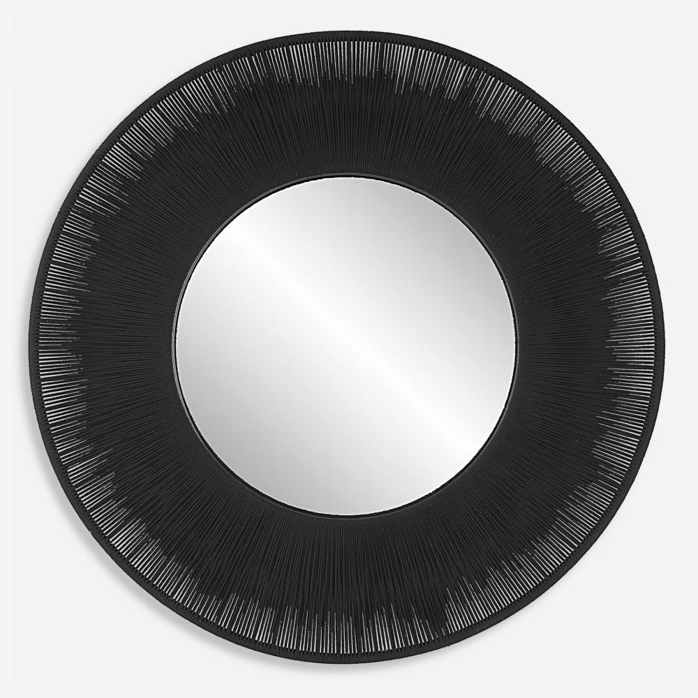 Sailor&#39;s Knot Black Round Mirror