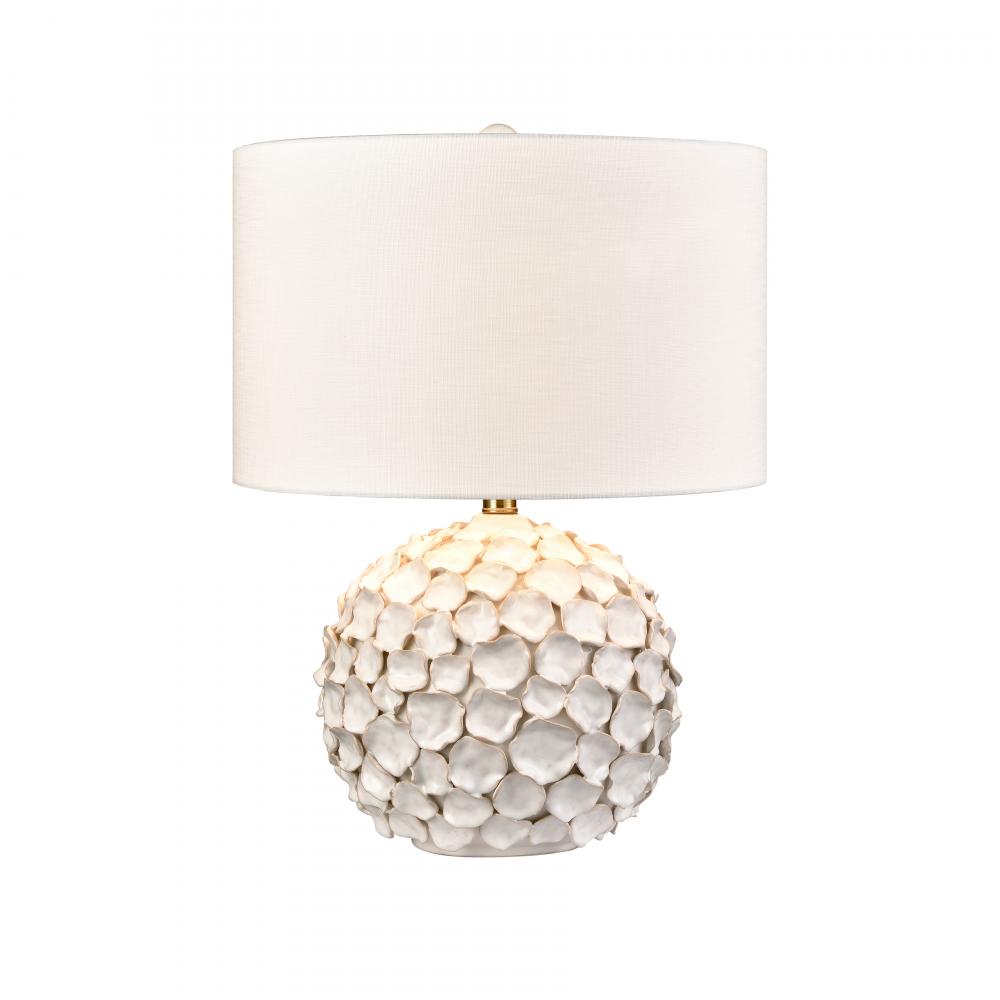 Gloria 23'' High 1-Light Table Lamp - White Glaze - Includes LED Bulb